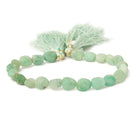 7x7-8x6mm Matte Colombian Emerald plain nugget beads 7.5 inch 22 pieces - Beadsofcambay.com