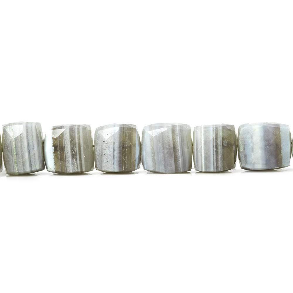 7x7-8x8mm Banded Agate faceted cubes 8 inch 26 beads A - Beadsofcambay.com