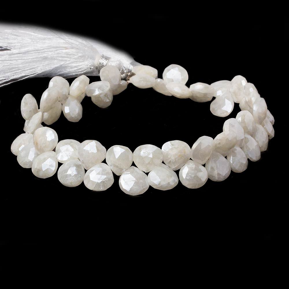 7x7-8x8mm Mystic Sapphire faceted heart beads 7.5 inch 50 pieces - Beadsofcambay.com