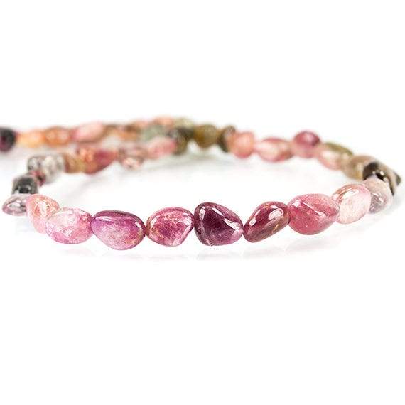 7x7-9x6mm Multi Color Tourmaline Plain Nugget Beads 15 inch 46 beads - Beadsofcambay.com