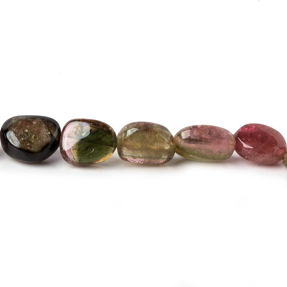 7x7-9x6mm Multi Color Tourmaline Plain Nugget Beads 15 inch 46 beads - Beadsofcambay.com