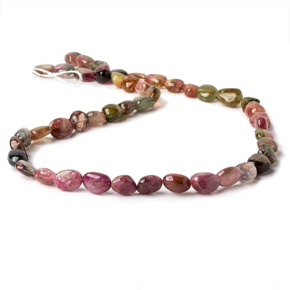 7x7-9x6mm Multi Color Tourmaline Plain Nugget Beads 15 inch 46 beads - Beadsofcambay.com