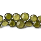 7x7mm - 11x11mm Idocrase Faceted Heart Briolette 8 inch 47 beads AAA - Beadsofcambay.com