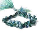 7x7mm Green Blue Kyanite Plain Heart Beads 8 inch 54 beads A - Beadsofcambay.com