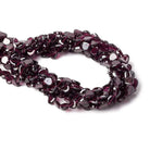 7x7mm Rhodolite Garnet Straight Drill Heart 14 inch 53 pcs - Beadsofcambay.com