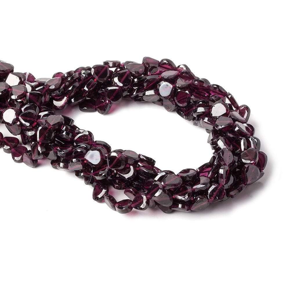 7x7mm Rhodolite Garnet Straight Drill Heart 14 inch 53 pcs - Beadsofcambay.com