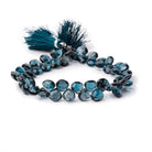 7x7x3mm London Blue Topaz Faceted Heart Beads 7.5 inch 52 pieces AA - Beadsofcambay.com