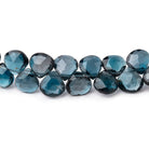 7x7x3mm London Blue Topaz Faceted Heart Beads 7.5 inch 52 pieces AA - Beadsofcambay.com