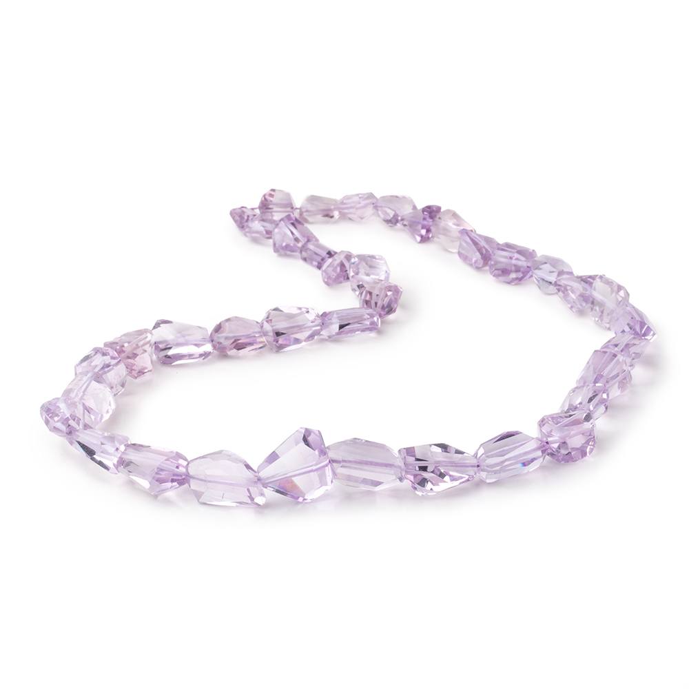 7x8-15x12mm Pink Amethyst Faceted Nugget Beads 17 inch 35 pieces - Beadsofcambay.com