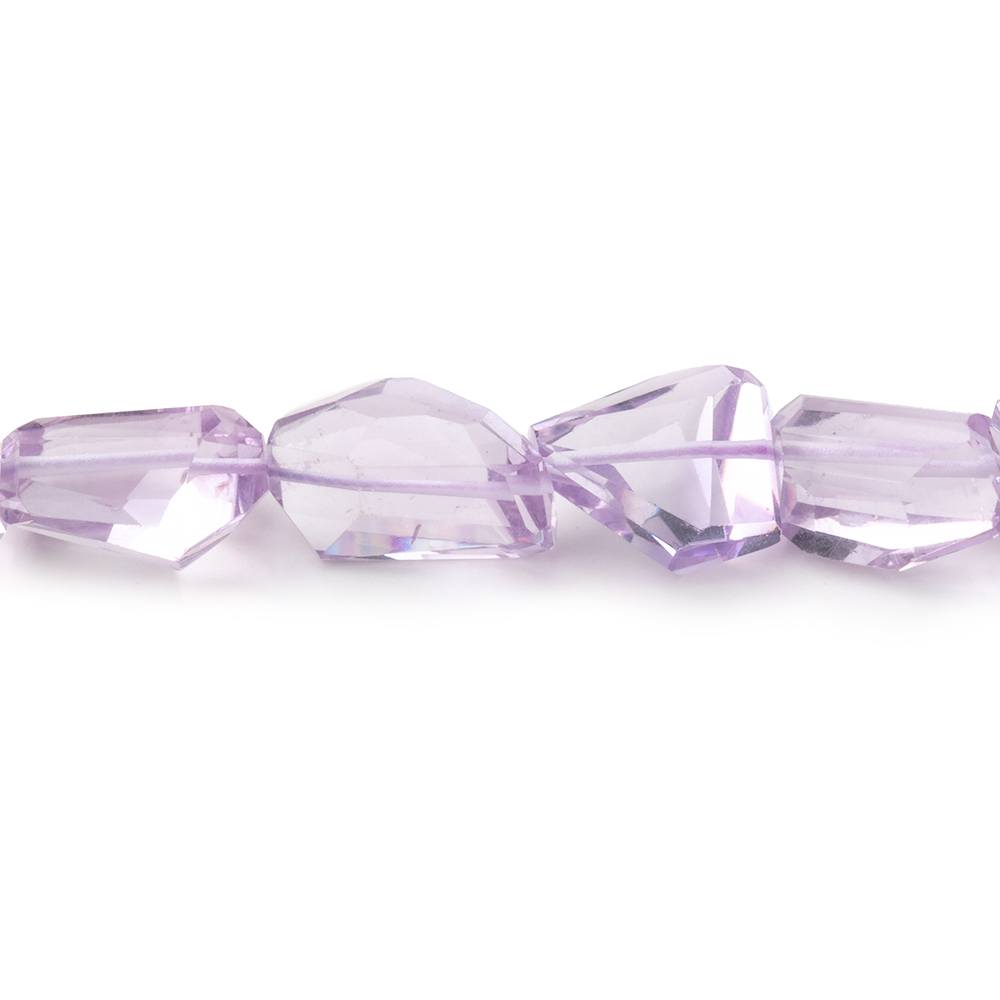 7x8-15x12mm Pink Amethyst Faceted Nugget Beads 17 inch 35 pieces - Beadsofcambay.com