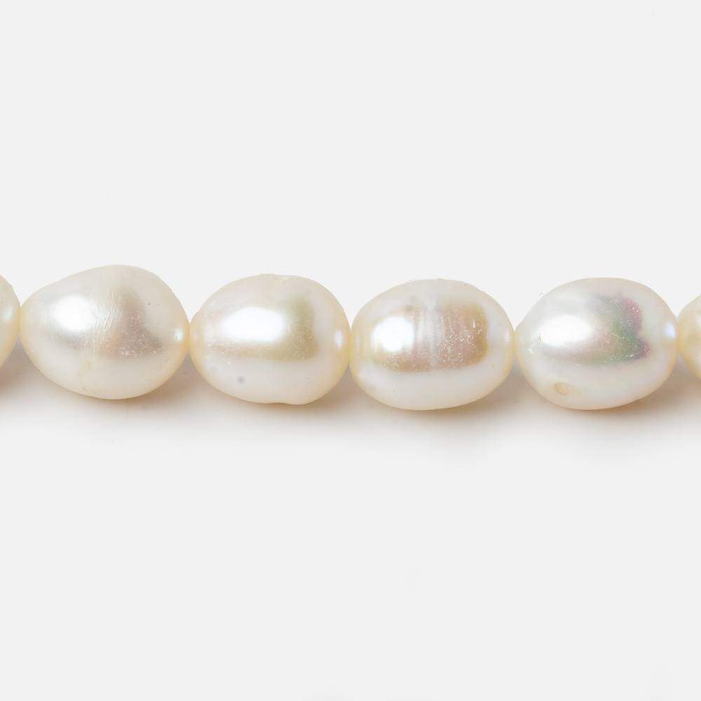 7x8 - 8x9.5mm Off White Straight Baroque Freshwater Pearls 16 inch 46 pieces - Beadsofcambay.com