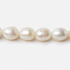 7x8 - 8x9.5mm Off White Straight Baroque Freshwater Pearls 16 inch 46 pieces - Beadsofcambay.com