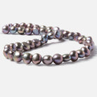 7x8.5-9x9.5mm Pink Peacock Baroque 2.5mm large hole Pearls 15 in. 49 pcs - Beadsofcambay.com