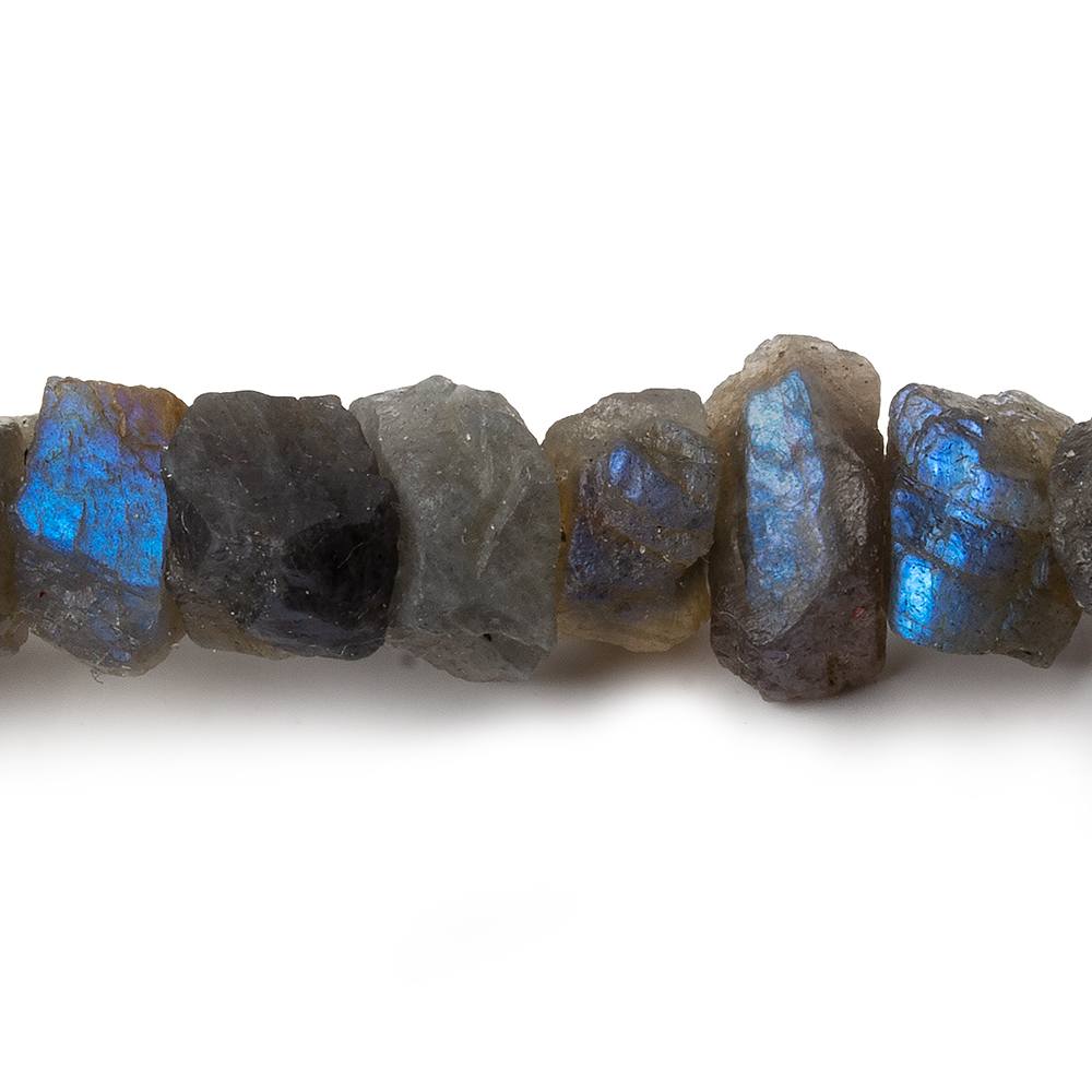 7x8mm - 13x11mm Labradorite center drilled Natural Crystal Chip beads 7.5 inch 32 beads - Beadsofcambay.com