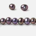 7x8mm Peacock Purple Off Round Large Hole pearls 8 inch 30 pieces AA - Beadsofcambay.com