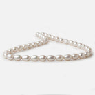7x9-7x10mm Silver Champagne Straight Drill Oval Freshwater Pearl 16 inch 40 pieces A - Beadsofcambay.com
