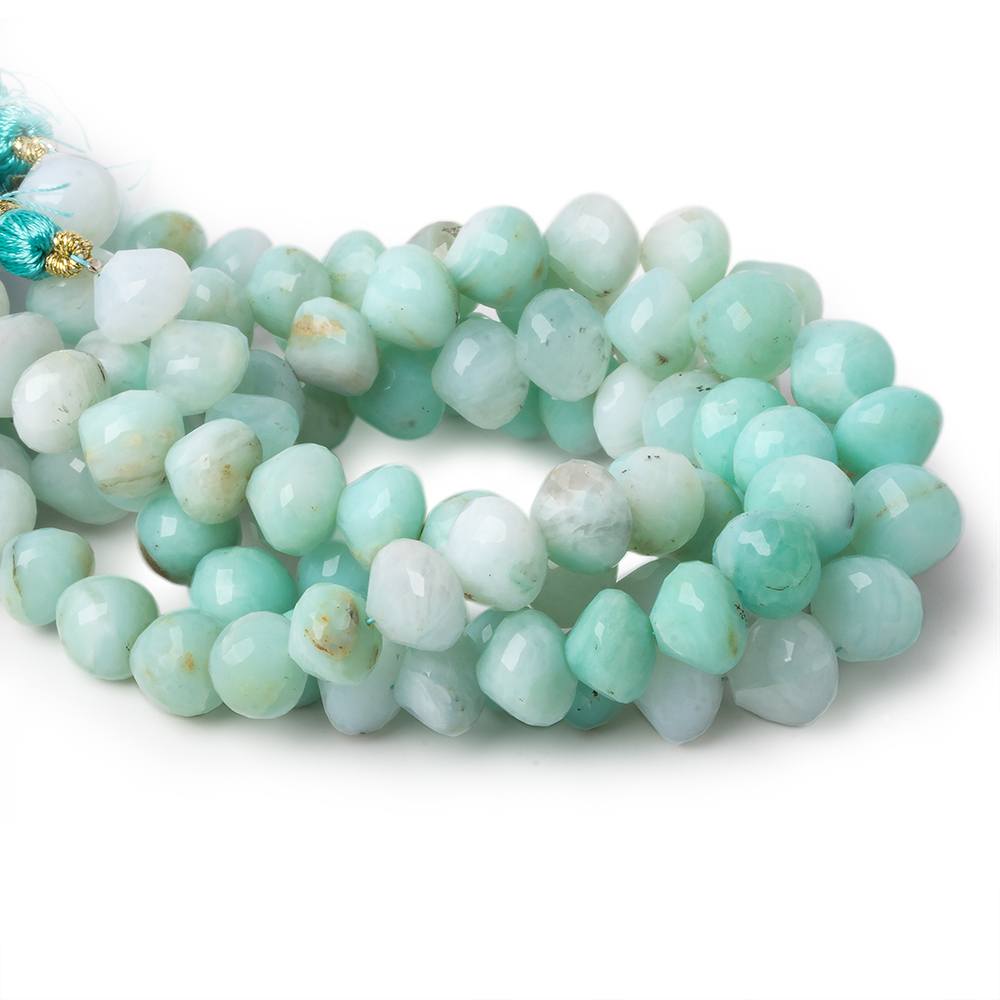 7x9-8x9mm Blue Peruvian Opal Faceted Candy Kiss beads 8 inch 24 beads - Beadsofcambay.com
