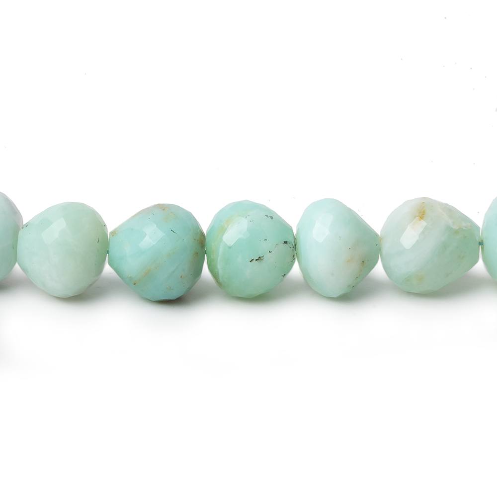 7x9-8x9mm Blue Peruvian Opal Faceted Candy Kiss beads 8 inch 24 beads - Beadsofcambay.com