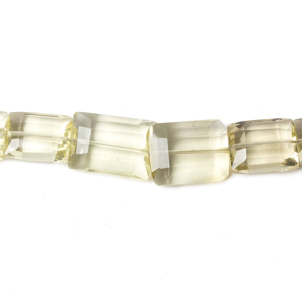 7x9mm Lemon Quartz straight drilled faceted rectangle beads 7 inch 24 pieces AA - Beadsofcambay.com