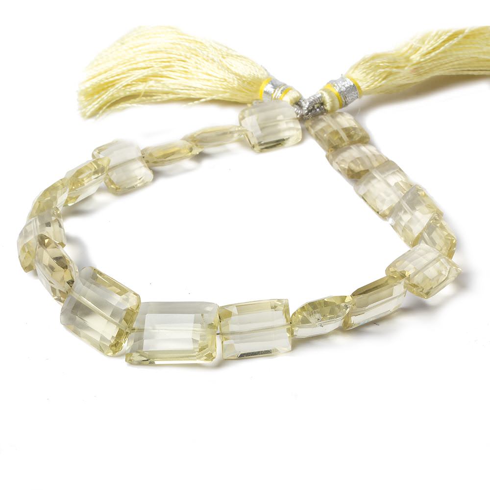7x9mm Lemon Quartz straight drilled faceted rectangle beads 7 inch 24 pieces AA - Beadsofcambay.com