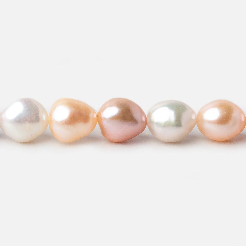 7x9mm TriColor Straight Drill Baroque Freshwater Pearl 16 inch 45 pieces A - Beadsofcambay.com