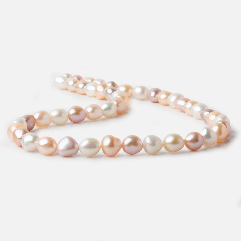 7x9mm TriColor Straight Drill Baroque Freshwater Pearl 16 inch 45 pieces A - Beadsofcambay.com