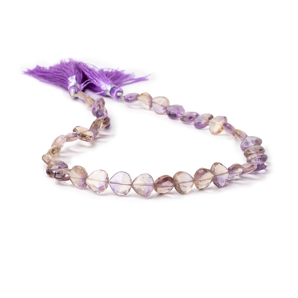 8-10mm Ametrine Straight Drill Faceted Hearts 13 inch 37 Beads - Beadsofcambay.com