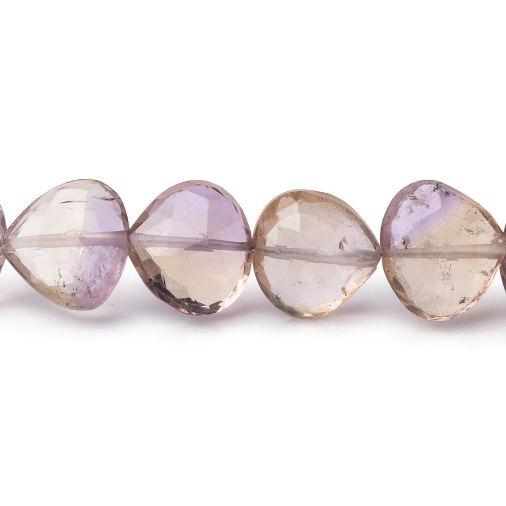 8-10mm Ametrine Straight Drill Faceted Hearts 13 inch 37 Beads - Beadsofcambay.com