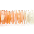 8-10mm Angel Skin and White Moonstone Plain Heshi Beads 190 pcs - Beadsofcambay.com