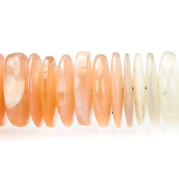 8-10mm Angel Skin and White Moonstone Plain Heshi Beads 190 pcs - Beadsofcambay.com