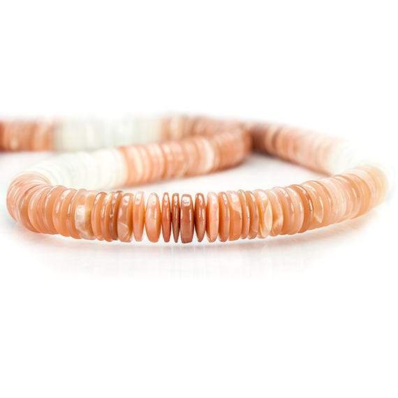 8-10mm Angel Skin and White Moonstone Plain Heshi Beads 190 pcs - Beadsofcambay.com