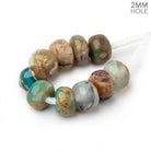 8-10mm Blue Peruvian Opal 2mm Large Hole Plain Rondelle Set of 10 Beads - Beadsofcambay.com