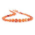 8-10mm Carnelian Straight Drilled Faceted Heart Beads 15 inch 42 pieces - Beadsofcambay.com
