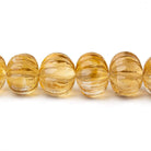 8-10mm Citrine hand carved Melon rondelles 15 inch 61 beads - Beadsofcambay.com