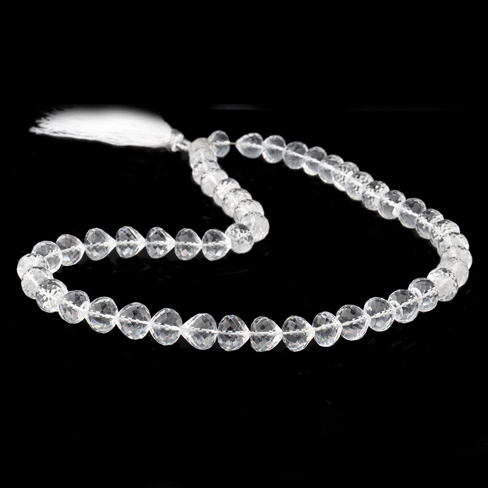 8-10mm Crystal Quartz Straight Drill Candy Kiss Beads 16 inch 48 pieces AA - Beadsofcambay.com
