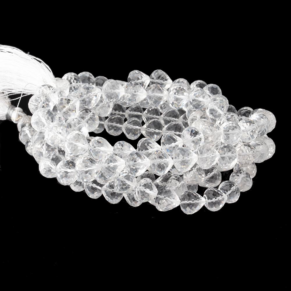 8-10mm Crystal Quartz Straight Drill Candy Kiss Beads 16 inch 48 pieces AA - Beadsofcambay.com