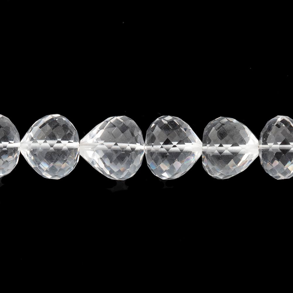 8-10mm Crystal Quartz Straight Drill Candy Kiss Beads 16 inch 48 pieces AA - Beadsofcambay.com