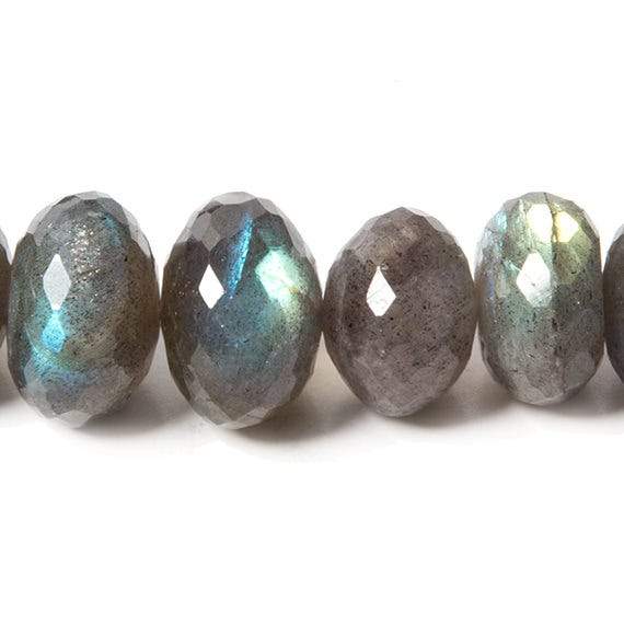 8-10mm Labradorite faceted rondelle 16 inch 97 beads - Beadsofcambay.com