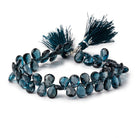 8-10mm London Blue Topaz Faceted Pear Beads 7.5 inch 56 pieces AA - Beadsofcambay.com