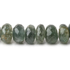 8-10mm Moss Aquamarine Faceted Rondelle Beads 14 inch 66 pieces - Beadsofcambay.com