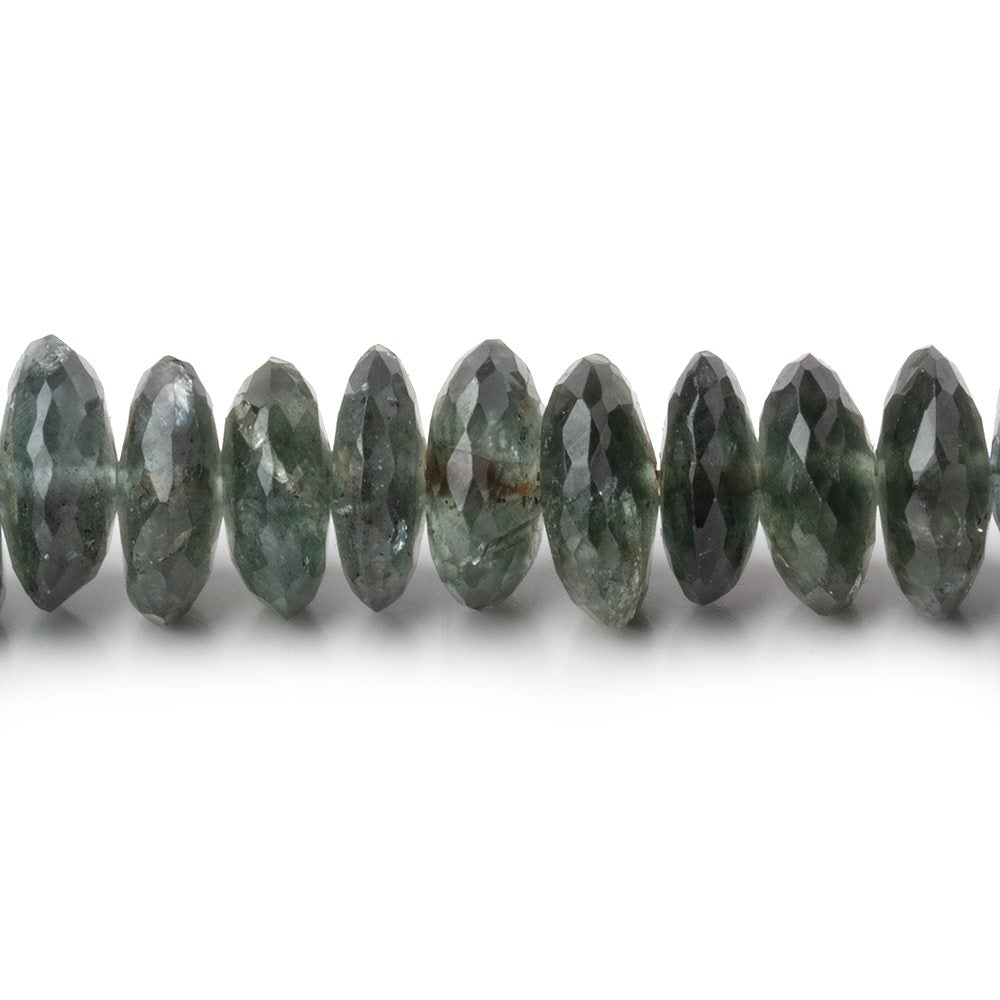8-10mm Moss Aquamarine German Faceted Rondelle Beads 16 inch 112 pieces - Beadsofcambay.com