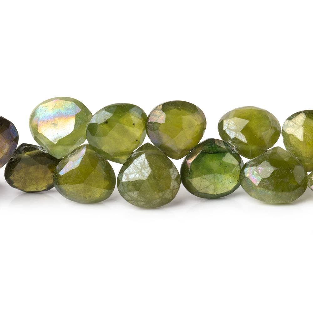 8-10mm Mystic Idocrase Faceted Heart Beads 8 inch 48 pieces - Beadsofcambay.com