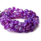 8-10mm Orchid Purple Chalcedony Faceted Heart Beads 7.5 inch 44 pieces - Beadsofcambay.com