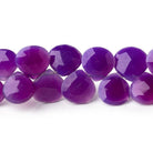 8-10mm Orchid Purple Chalcedony Faceted Heart Beads 7.5 inch 44 pieces - Beadsofcambay.com
