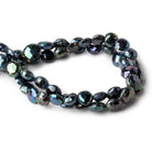 8-10mm Peacock Metallic Black Spinel Faceted Coins 50 bead 16 inch Set of 2 strands - Beadsofcambay.com