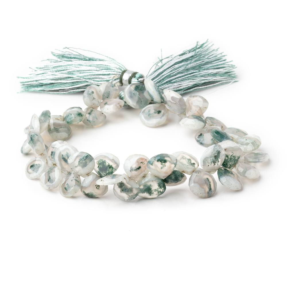 8-10mm Peacock Solar Quartz Faceted Heart Beads 7.5 inch 50 pieces - Beadsofcambay.com