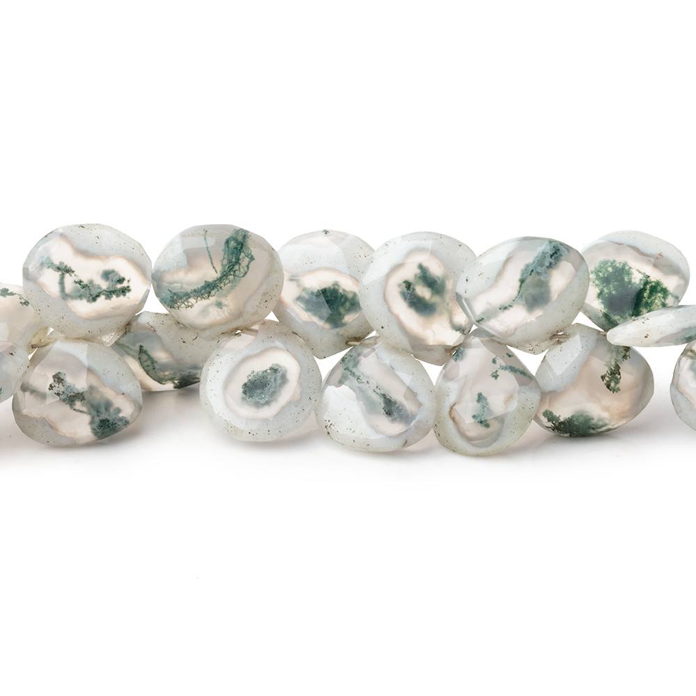 8-10mm Peacock Solar Quartz Faceted Heart Beads 7.5 inch 50 pieces - Beadsofcambay.com