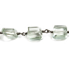 8-10mm Prasiolite faceted nugget Black Gold on Silver Chain by the foot 20pcs - Beadsofcambay.com