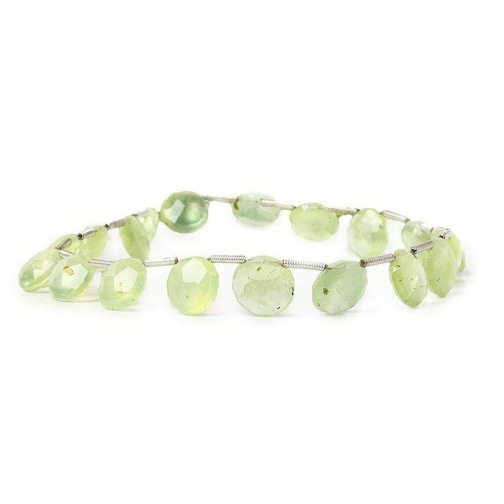 8-10mm Prehnite Beads Top Drilled Faceted Coin 8 inch 18 pieces - Beadsofcambay.com