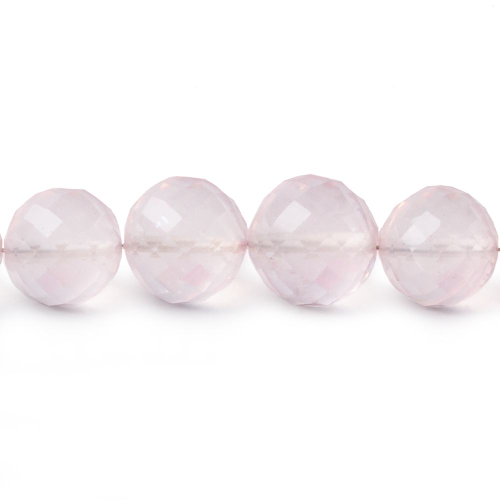 8-10mm Rose Quartz Faceted Round beads 15 inch 43 pieces AA - Beadsofcambay.com